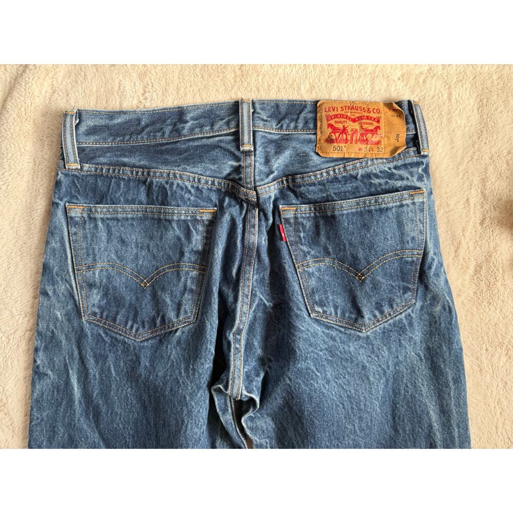 Levi's 501 34x30 Acid Washed Jeans - Picture 3 of 9